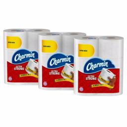 Charmin Ultra Strong Super Mega Roll Toilet Paper, 2-Ply, 18 Rolls thumbnail 2