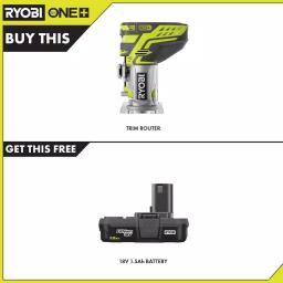 RYOBI 18V ONE+ Cordless Fixed Base Trim Router with 1.5 Ah Lithium-Ion Battery thumbnail 2
