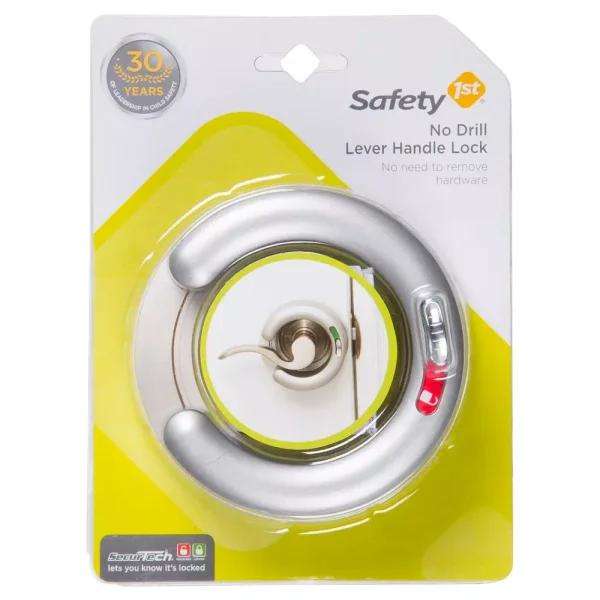 Safety 1st ProGrade Lever Handle Lock, No-Drill Adhesive Installation, Stainless Steel