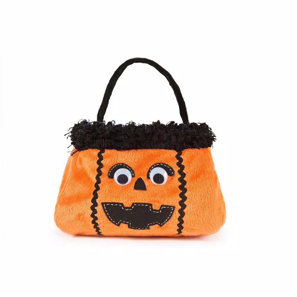 Xia Home Fashions 7 x 7 x 13 in. Jack-O-Lantern Halloween Treat Bag with Googly Eyes