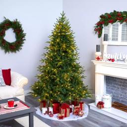 Nearly Natural 6.5 ft. Pre-Lit Colorado Mountain Fir Artificial Christmas Tree with 400 LED Lights thumbnail 5