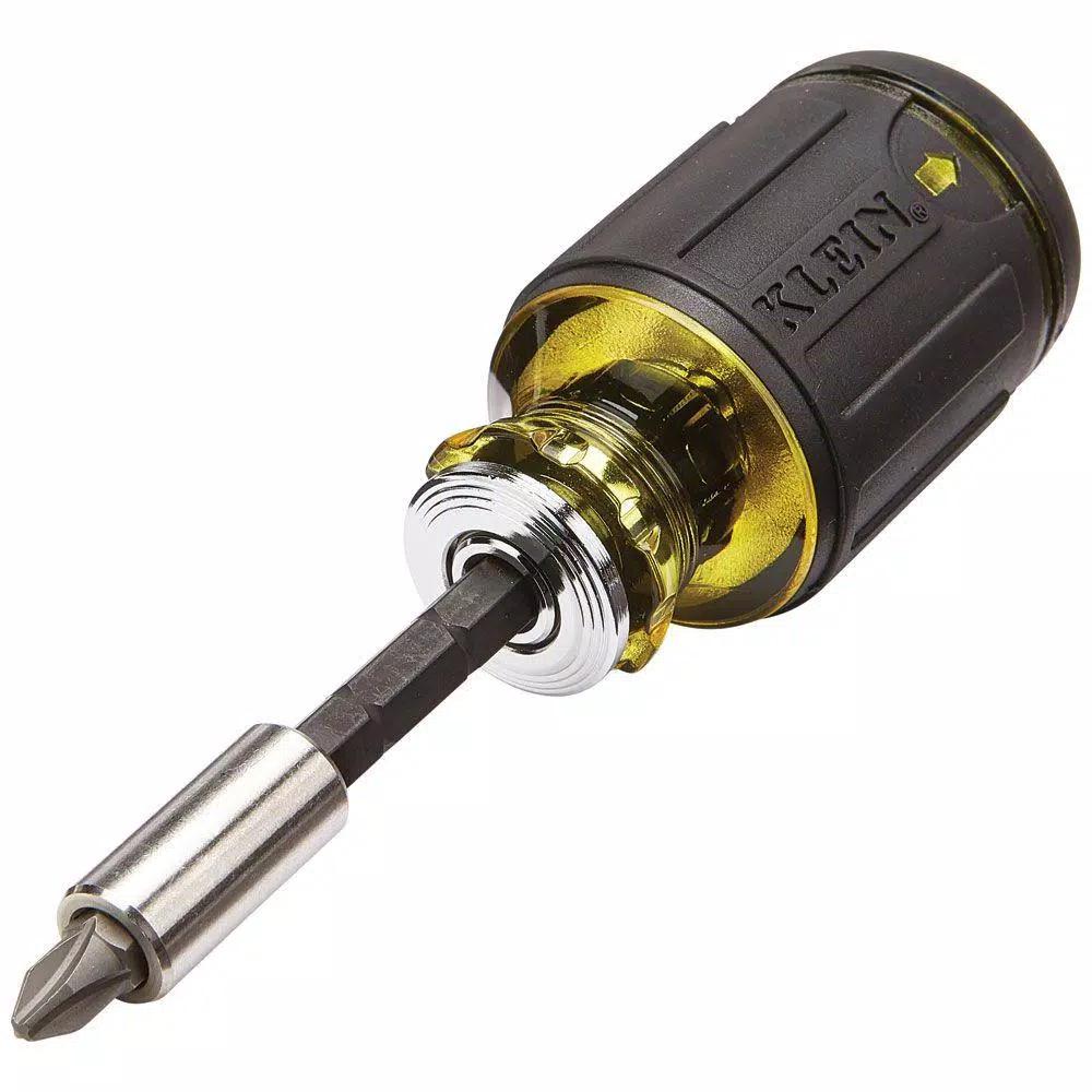 Klein Tools 8-in-1 Multi-Bit Adjustable Length Stubby Screwdriver