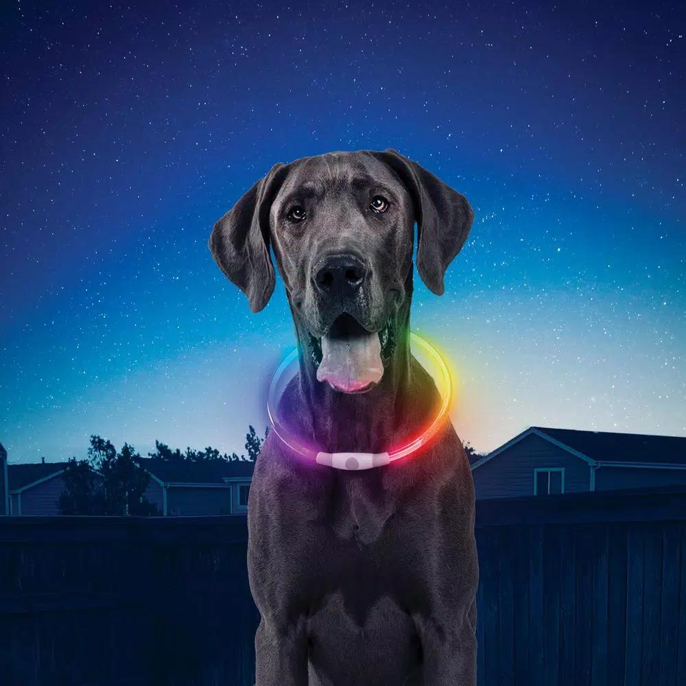 Nite Ize NiteHowl LED Rechargeable Safety Necklace, Disc-O Select Multi-Color Dog Collar