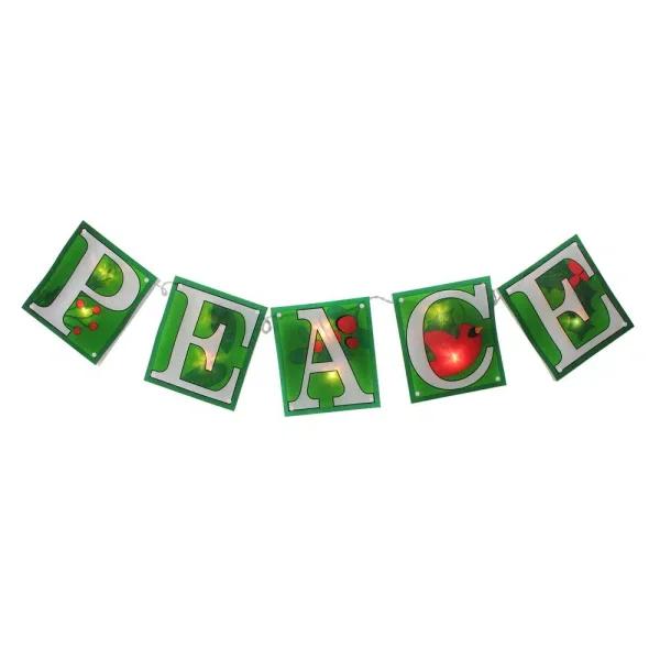IMPACT Peace Inc. 7 ft. Green Shimmering Christmas Light Garland with 10 Clear Mini Incandescent Bulbs