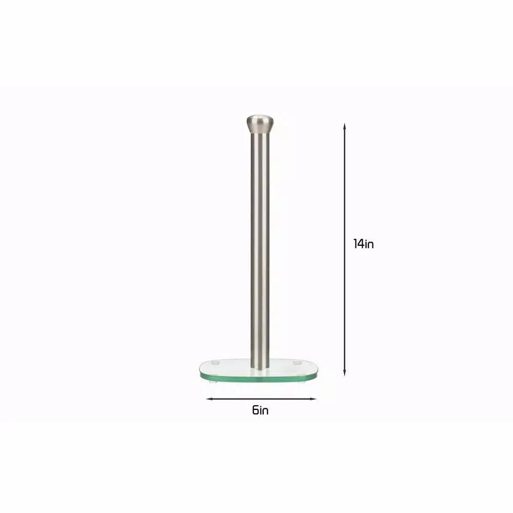 Jiallo Stainless Steel Paper Towel Holder with Weighted Glass Base