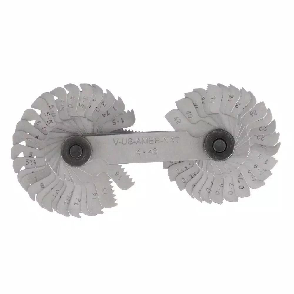 Grand Rapids Industrial Products Grip Thread Pitch Gauge - Dual Metric and SAE Stainless Steel Thread Counter