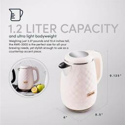 Aroma Professional 7-Cup Electric Water Kettle, 316 Surgical Grade Stainless Steel, Pink thumbnail 4