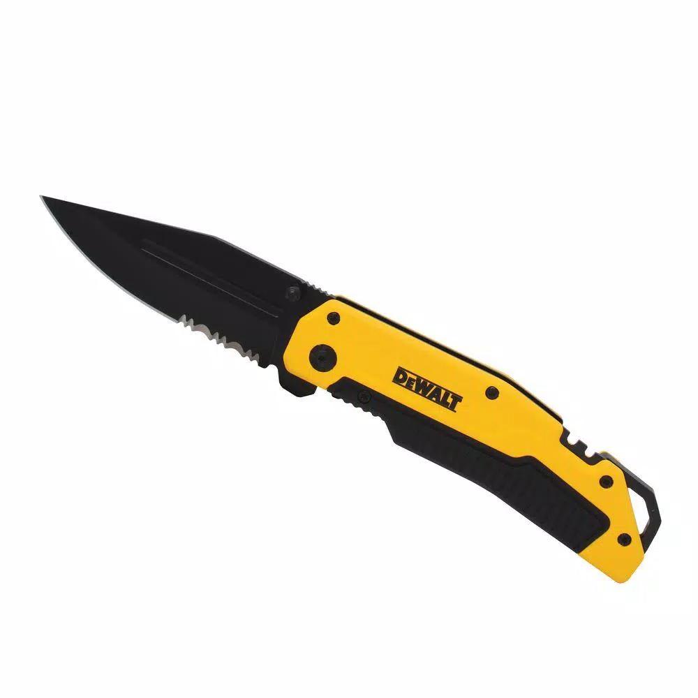 DEWALT DWHT10313 3.5 in. Stainless Steel Serrated Clip Point Folding Knife