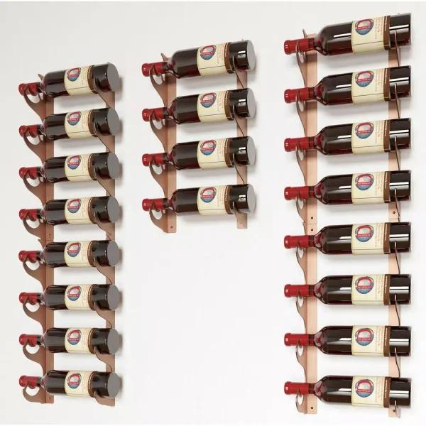 DI PRIMA USA 20-Bottle Multi-Section Wall Mounted Wine Rack, Chestnut Brown Steel