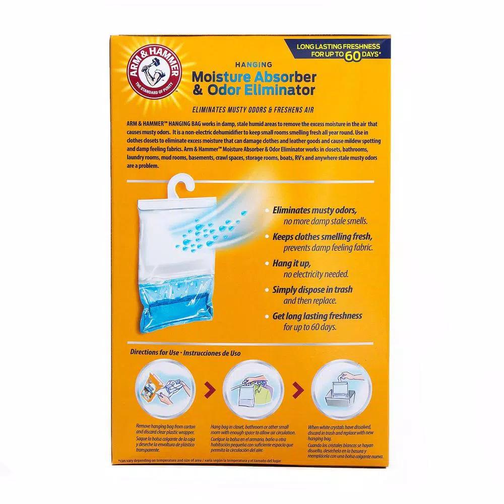 Arm & Hammer Moisture Absorber and Odor Eliminator, Clean Burst Scent, 16 oz. (2-Pack)