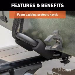 CURT Aluminum Kayak Roof Rack Carrier, 75 lb Capacity, Universal Fit thumbnail 7