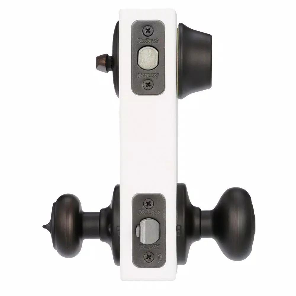 Kwikset Cove Venetian Bronze Exterior Entry Door Knob and Single Cylinder Deadbolt Combo Pack