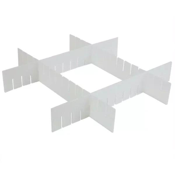 Unbranded White Plastic Drawer Organizer Divider, Customizable Compartments for Office and Home
