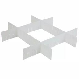 Unbranded White Plastic Drawer Organizer Divider, Customizable Compartments for Office and Home thumbnail 1