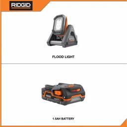 RIDGID 18V Cordless LED Flood Light with Detachable Light and 1.5 Ah Lithium-Ion Battery thumbnail 2