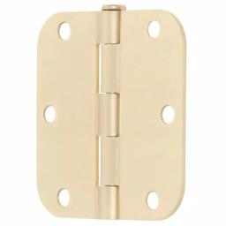 Everbilt 3-1/2 in. x 5/8 in. Radius Satin Brass Steel Butt Door Hinge, 24-Pack thumbnail 3