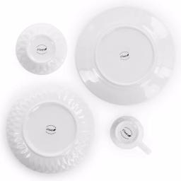 Elama Sienna White Porcelain 18-Piece Dinnerware Set, Service for 4 thumbnail 3