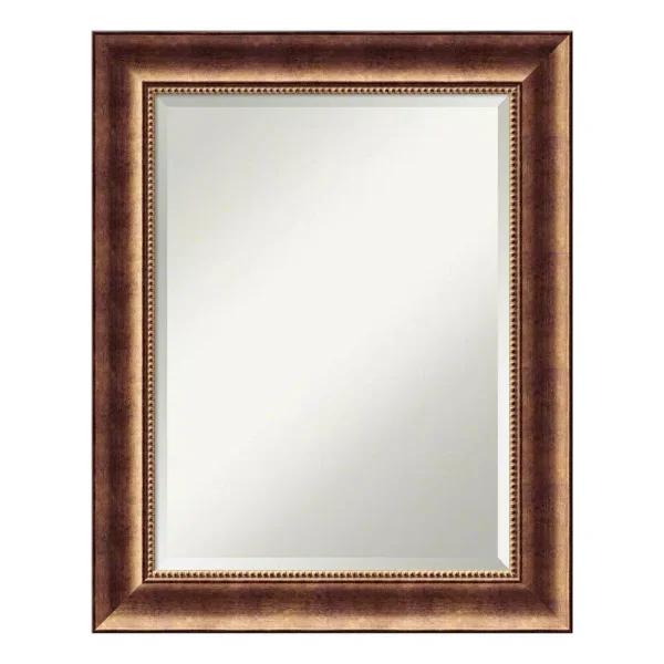 Amanti Art Manhattan 24 x 30 in. Burnished Bronze Wood Framed Beveled Edge Bathroom Vanity Mirror