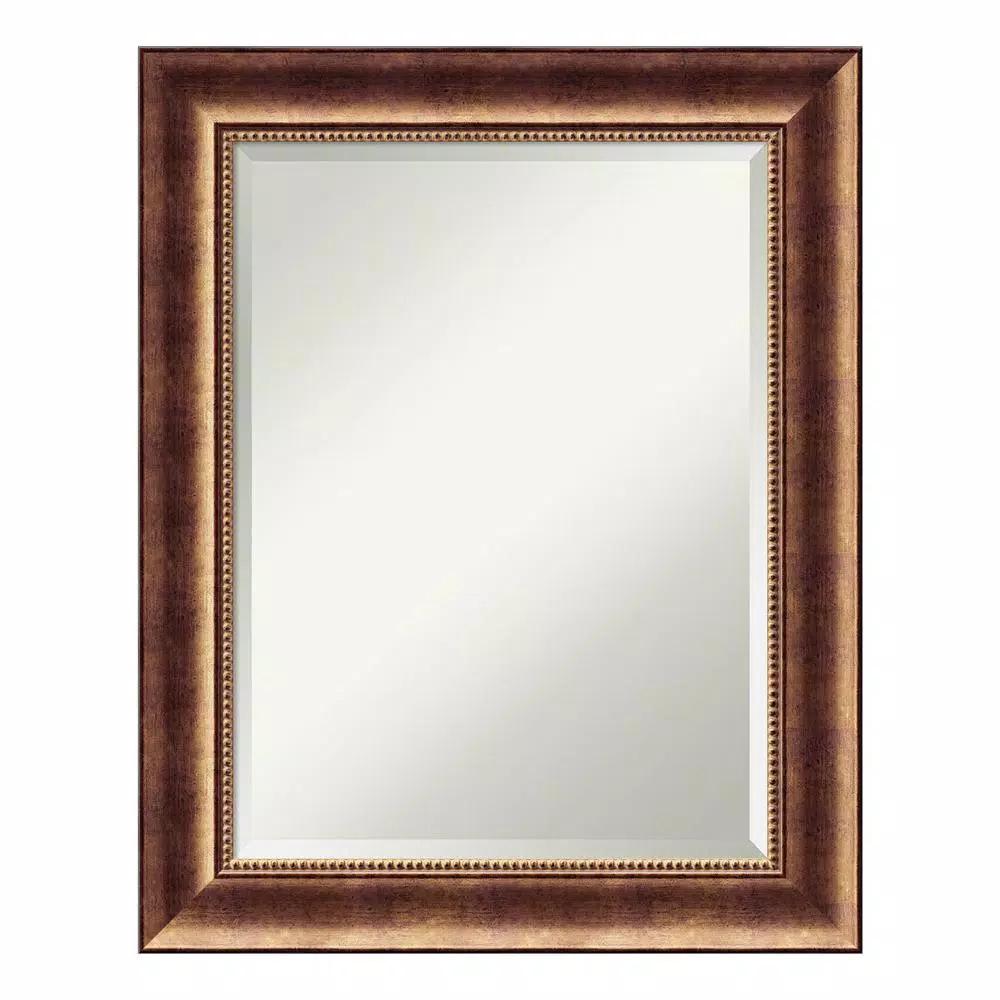 Amanti Art Manhattan 24 x 30 in. Burnished Bronze Wood Framed Beveled Edge Bathroom Vanity Mirror