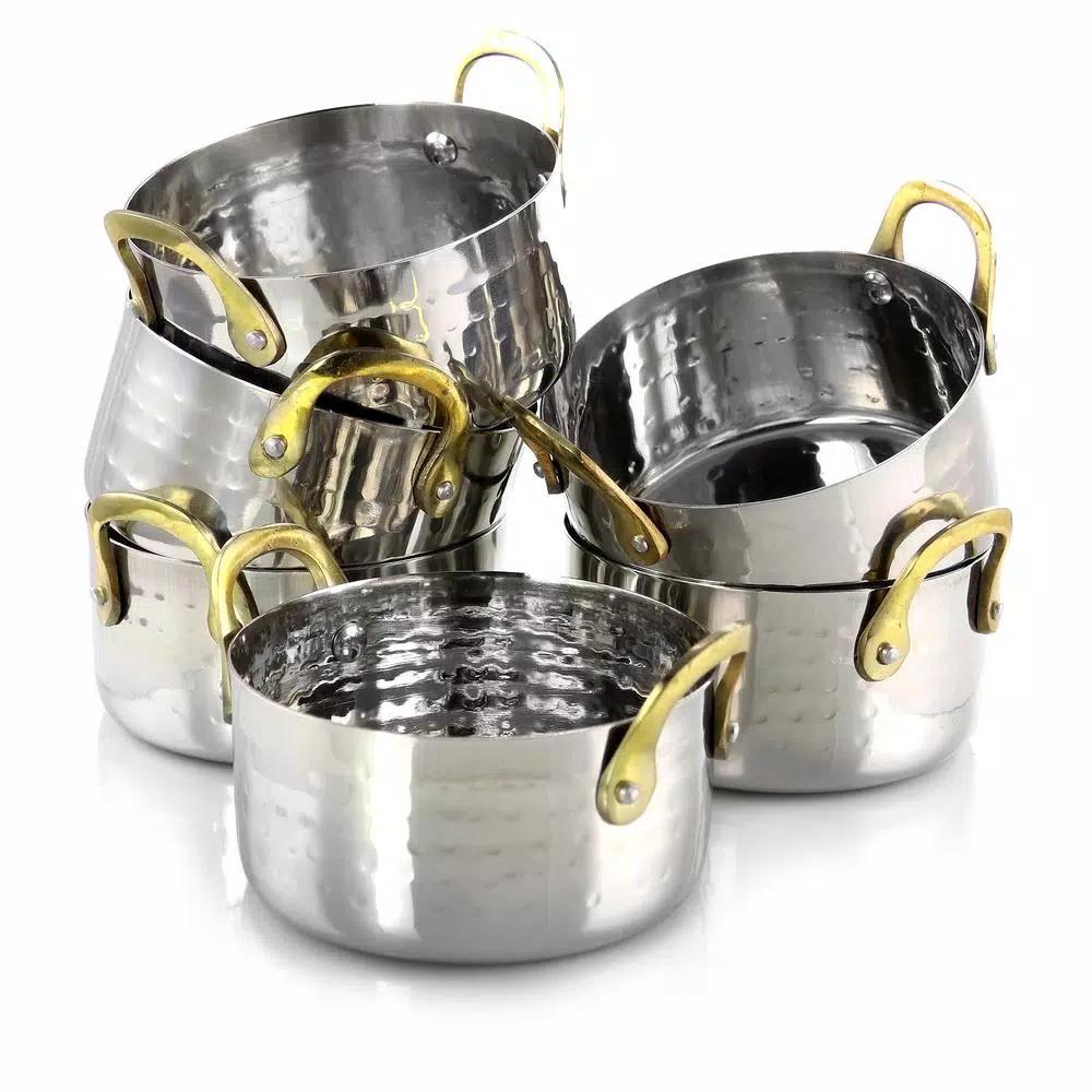 Gibson Home Lannister 0.5 qt. Round Stainless Steel Mini Dutch Oven, 6-Pack