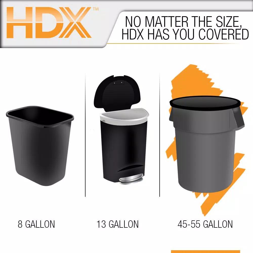 HDX 50 Gallon Extra Large Clear Trash Bags, 1.1 Mil Thick, 100-Count
