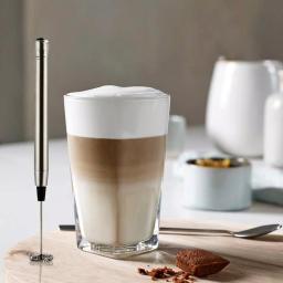 Ovente Electric Stainless Steel Milk Frother, Handheld Battery Operated Coffee Whisk, Silver (FRS1010S) thumbnail 8