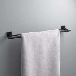 Franklin Brass Maxted 24 in. Double Towel Bar, Matte Black Modern Wall Mounted Bathroom Hardware thumbnail 2
