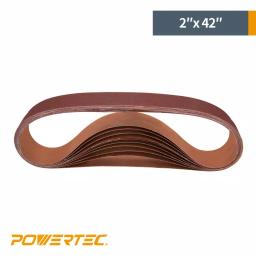 POWERTEC 2 in. x 42 in. 240 Grit Aluminum Oxide Sanding Belts, 10-Pack thumbnail 3