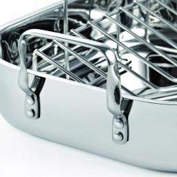 Cooks Standard 12 Qt. Stainless Steel Roasting Pan with V-Shaped Rack thumbnail 2