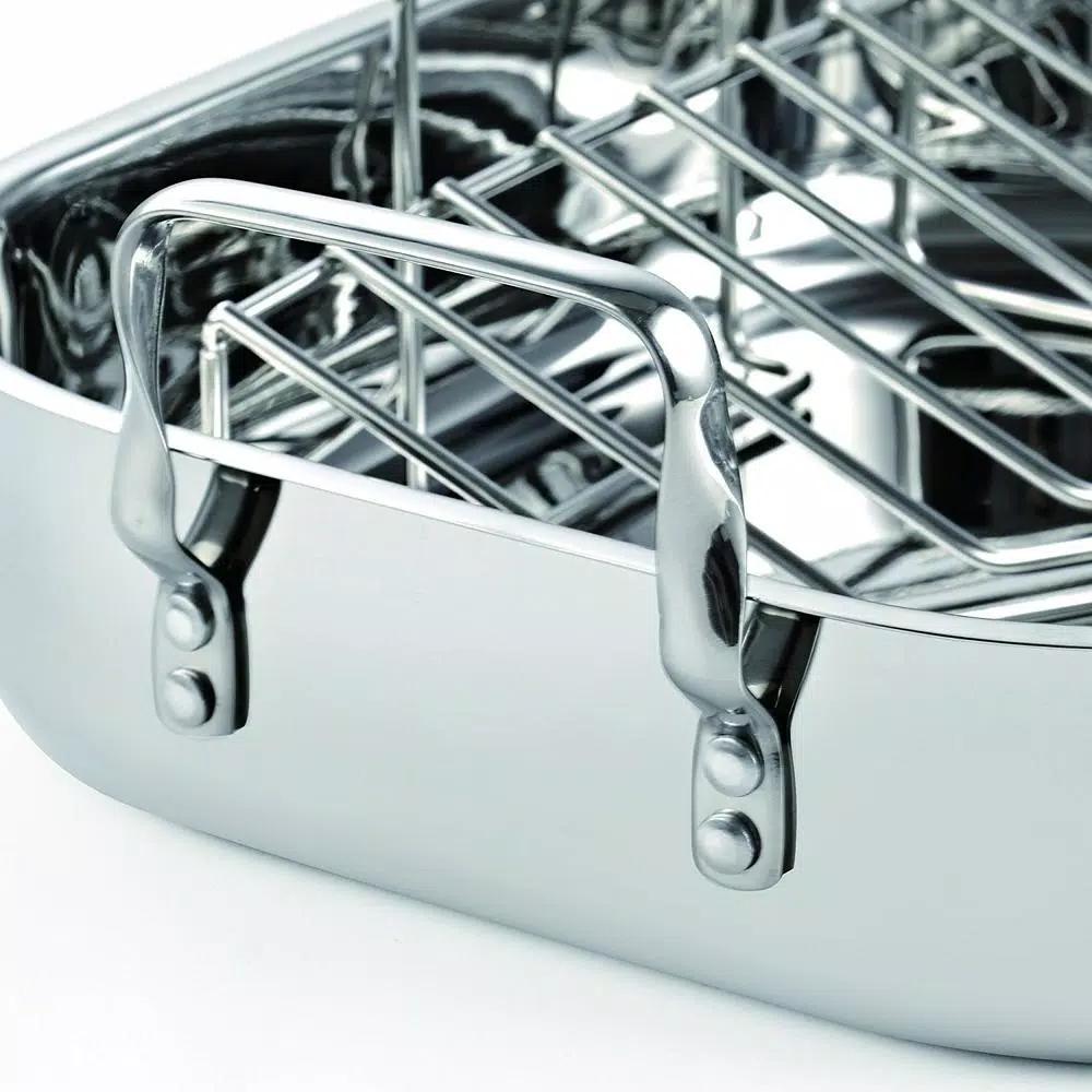 Cooks Standard 12 Qt. Stainless Steel Roasting Pan with V-Shaped Rack