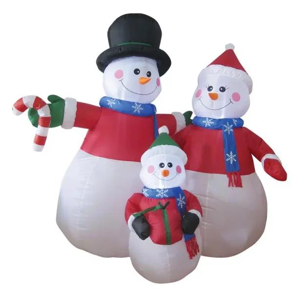 Brite Star 6 ft. Snowman Family Airblown Inflatable Holiday Decor with LED Lights