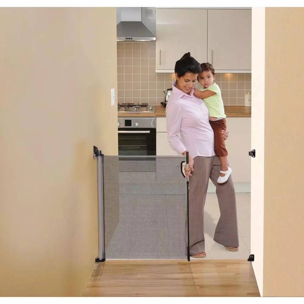Dreambaby Retractable Indoor/Outdoor Safety Gate, Grey, Fits Up to 55 in. Wide