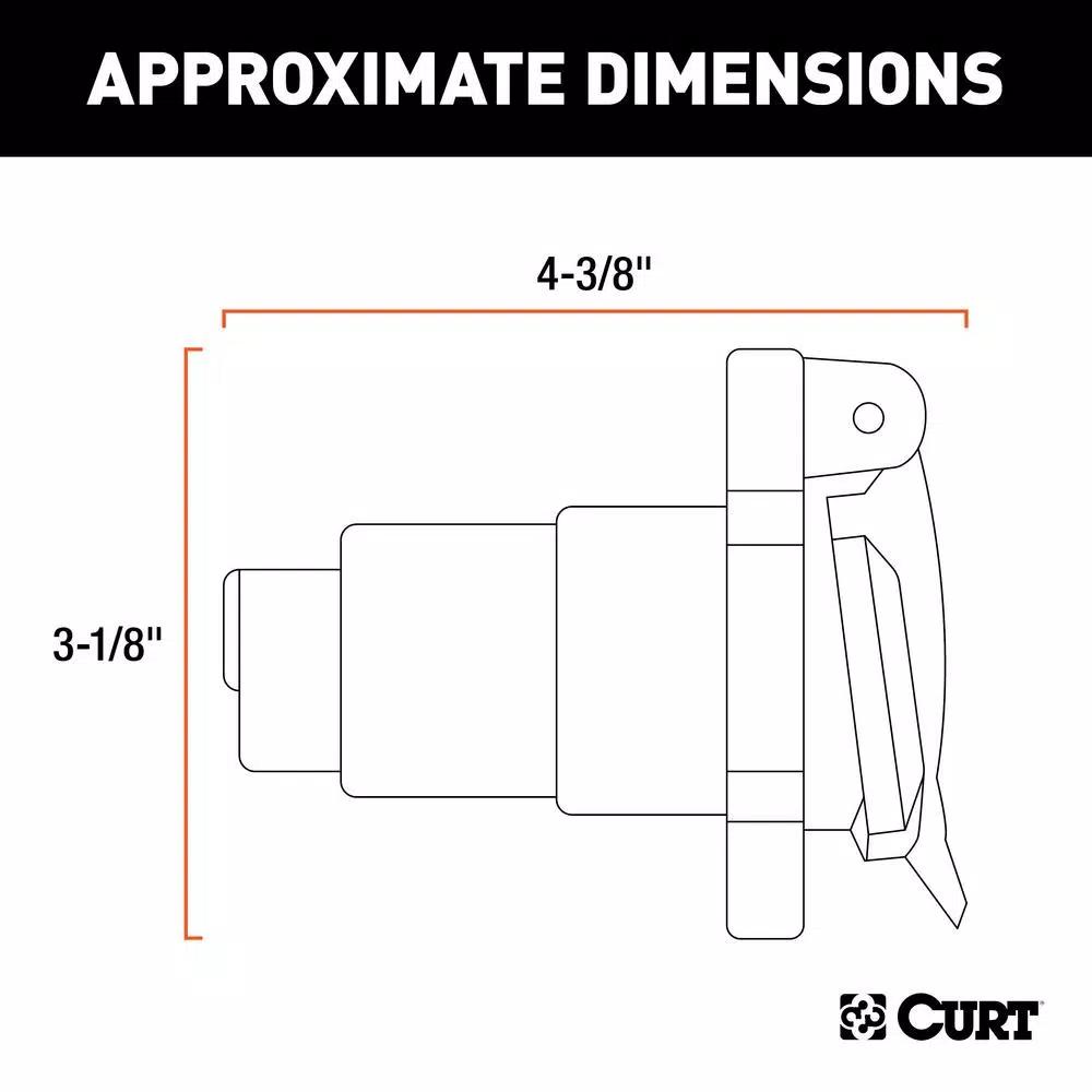 CURT 7-Way RV Blade Connector Socket - Heavy-Duty Vehicle Side Trailer Connector