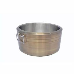 Unbranded 6.5 Gal. Brushed Gold Stainless Steel Double Wall Beverage Tub with Grip Handles thumbnail 2