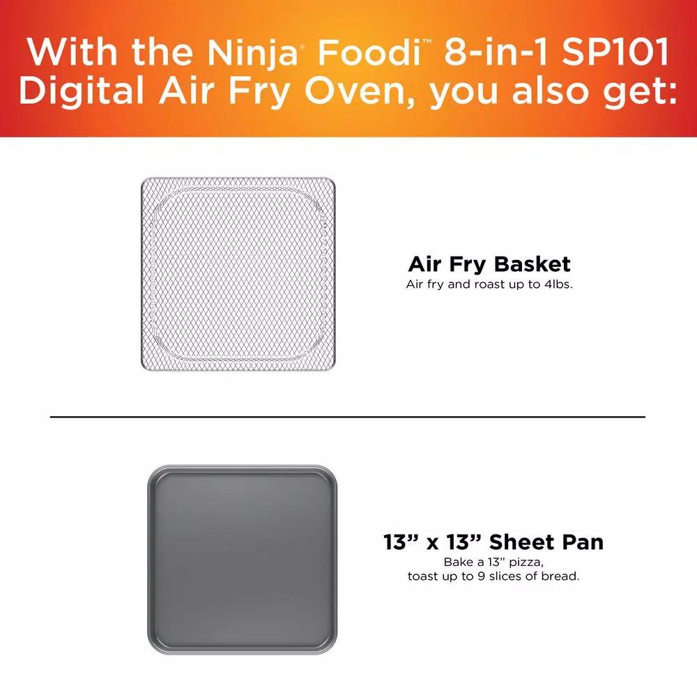 Ninja Foodi Digital Air Fry Oven, Stainless Steel Convection Toaster Oven with Flip-Away Storage