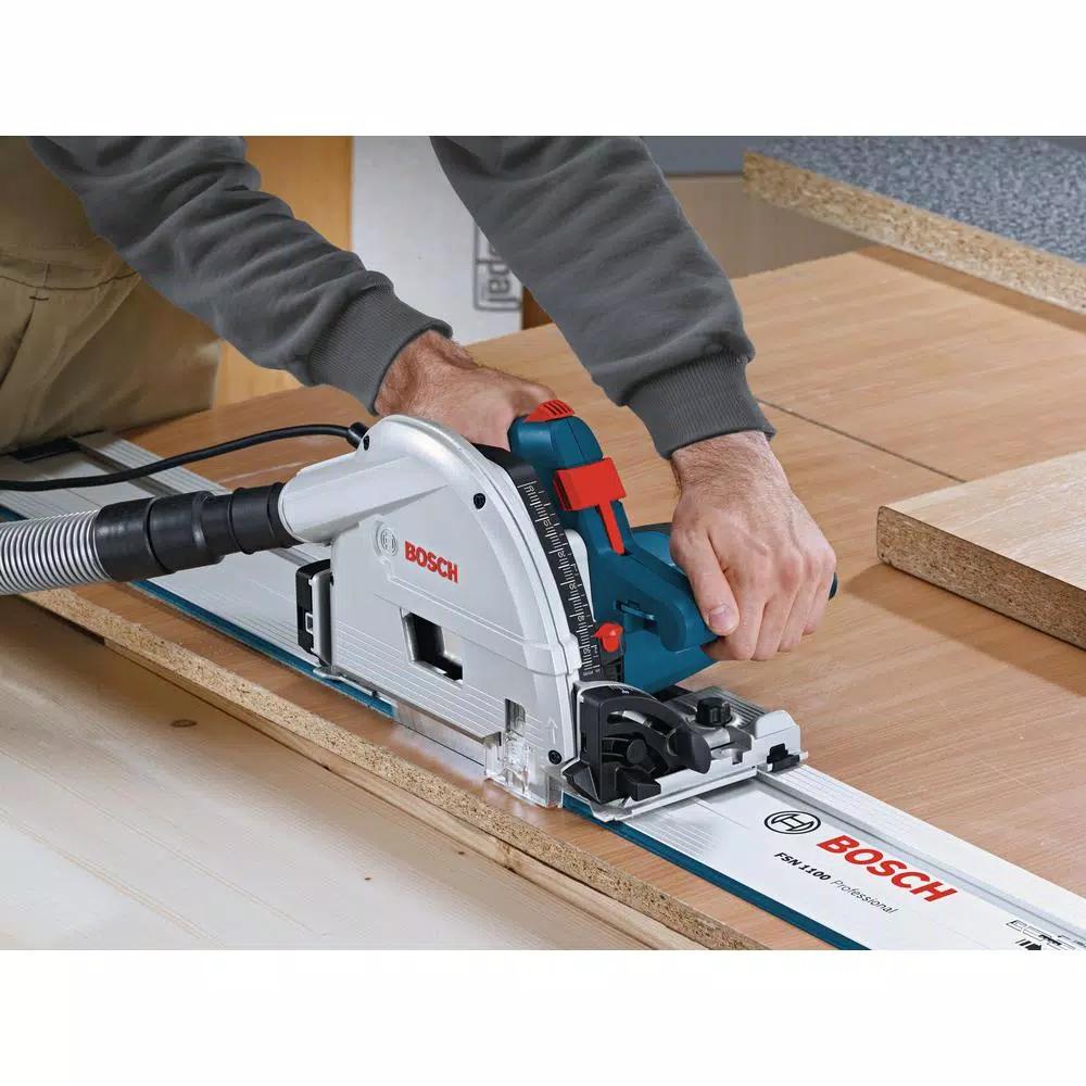 Bosch GKT13-225 6-1/2 in. 13 Amp Corded Track Saw Kit with 63 in. Aluminum Tracks and Carrying Bag