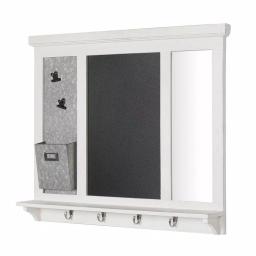 Home Decorators Collection White Wood Multi-Function Wall Organizer with Chalkboard and Hooks thumbnail 6