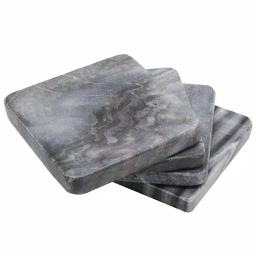 Unbranded Jodhpuri 4-Piece Gray Marble Coaster Set - Natural Stone Coasters for Home Decor thumbnail 2