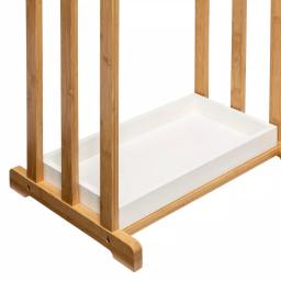 Honey-Can-Do 3-Tier Bamboo and White Freestanding Bathroom Towel Rack thumbnail 5