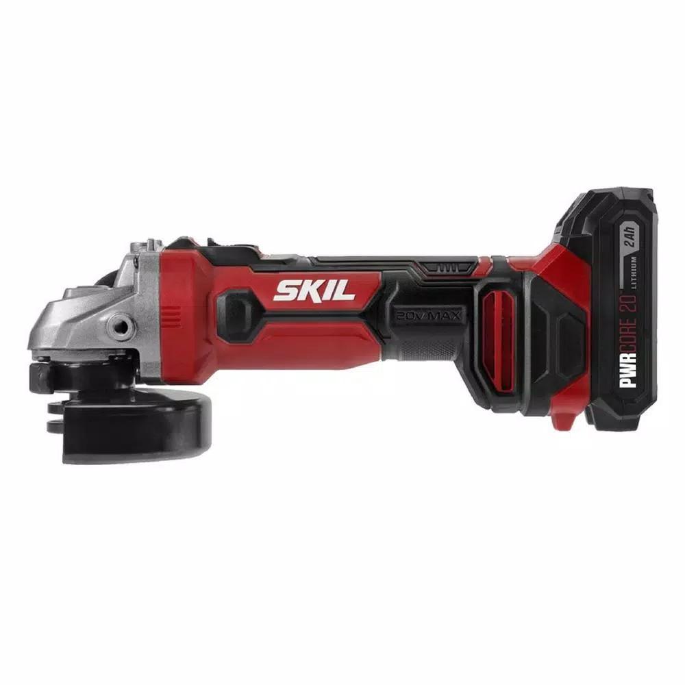 SKIL 20V PWRCORE Lithium-Ion Cordless 4.5 in. Angle Grinder Kit
