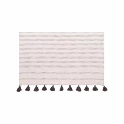 3R Studios Grey Striped Cotton Woven Throw Blanket with Tassels thumbnail 5