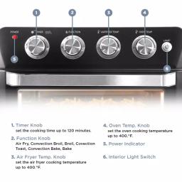 Maximatic Elite Gourmet Deluxe 25L Air Fryer Oven, 1640W Multi-Function Convection Oven with Rotisserie thumbnail 5