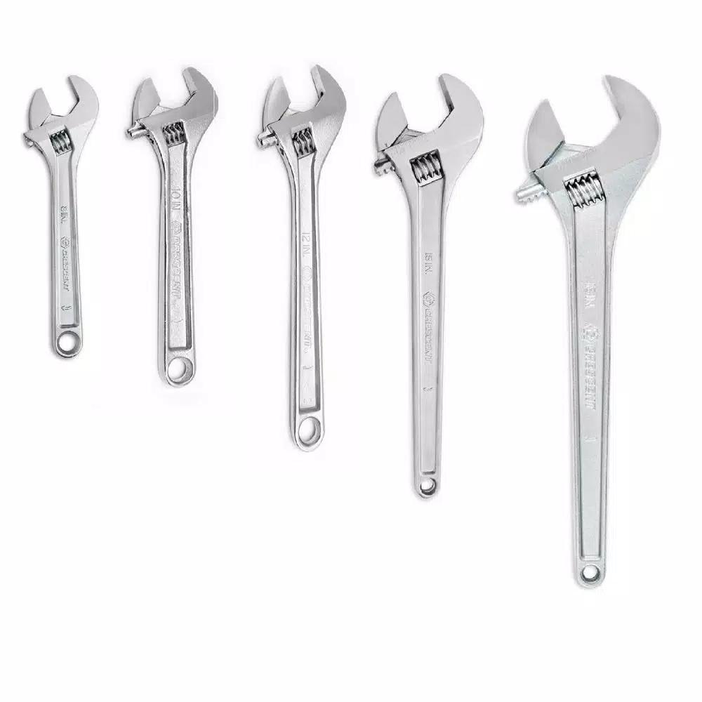 Crescent 5-Piece Adjustable Wrench Set, Heat-Treated Forged Alloy Steel