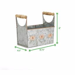 Mind Reader Silver Galvanized Steel Utensil Caddy - Kitchen Condiment & Flatware Organizer thumbnail 7