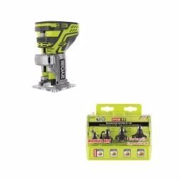 RYOBI 18V ONE+ Cordless Fixed Base Trim Router with 4-Piece Roundover Bit Set thumbnail 1