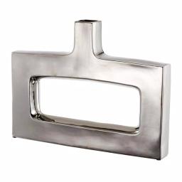 A & B Home Keyhole Silver Crystal Table Vase - Modern Square Design thumbnail 1