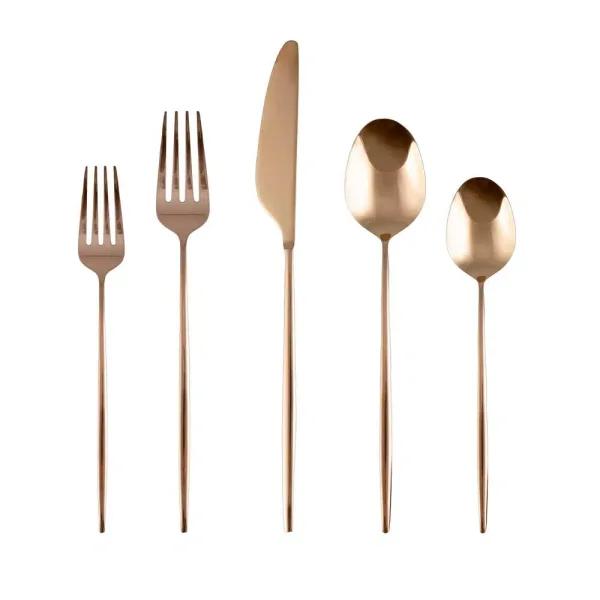 Cambridge Silversmiths Gaze Copper Mirror 20-Piece Flatware Set, Service for 4