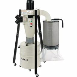 Shop Fox 1-1/2 HP Portable Cyclone Dust Collector, 806 CFM, 20 Gal. Drum thumbnail 2