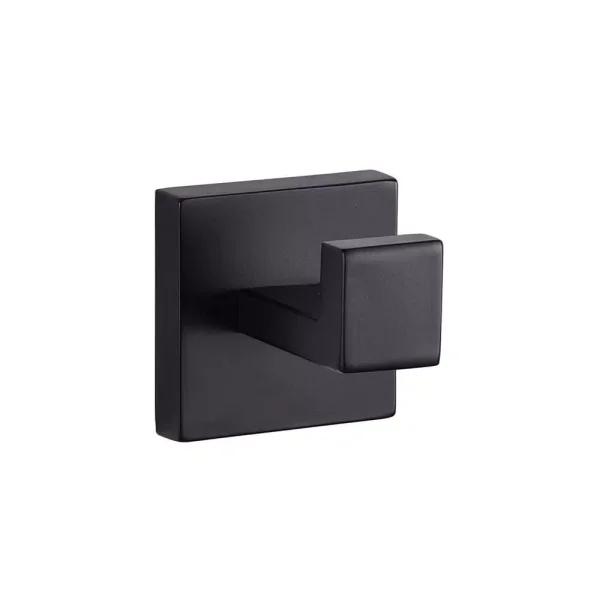 Lexora Bagno Lucido Stainless Steel Robe Hook, Matte Black