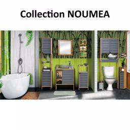 Unbranded Noumea 2-in-1 Wood Toilet Paper Holder and Floor Storage Cabinet - Gray/Brown thumbnail 5